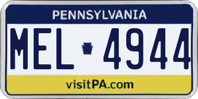 PA license plate MEL4944