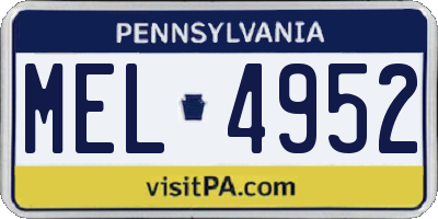 PA license plate MEL4952