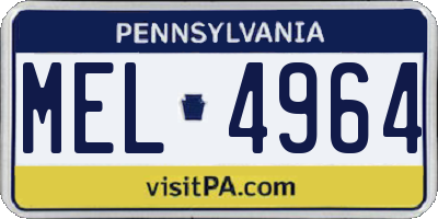 PA license plate MEL4964