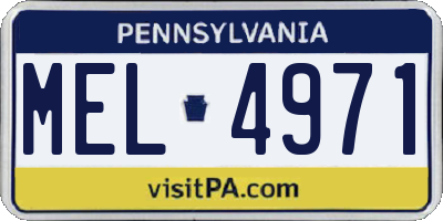 PA license plate MEL4971