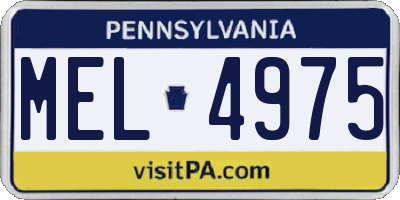 PA license plate MEL4975