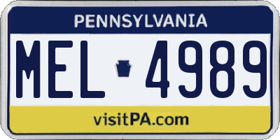 PA license plate MEL4989