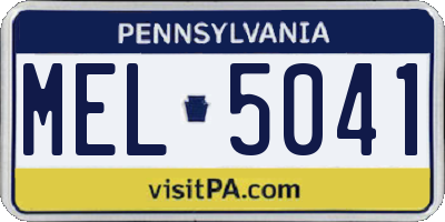 PA license plate MEL5041