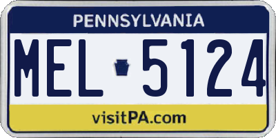 PA license plate MEL5124