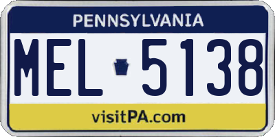PA license plate MEL5138