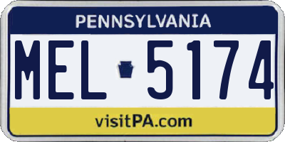 PA license plate MEL5174