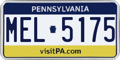 PA license plate MEL5175