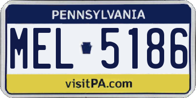PA license plate MEL5186
