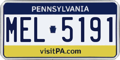 PA license plate MEL5191