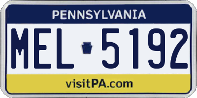 PA license plate MEL5192