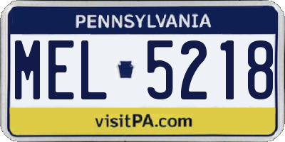 PA license plate MEL5218