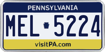 PA license plate MEL5224