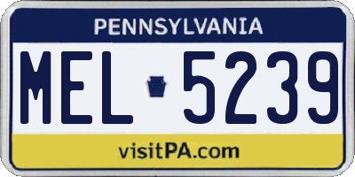 PA license plate MEL5239