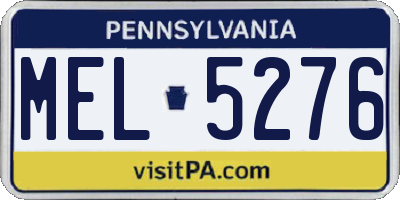 PA license plate MEL5276