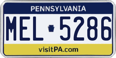 PA license plate MEL5286