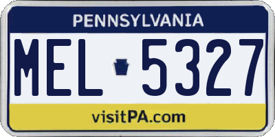 PA license plate MEL5327