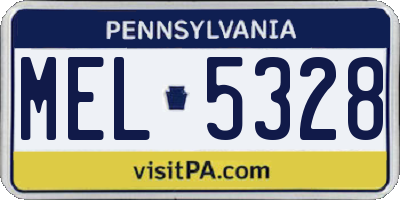 PA license plate MEL5328