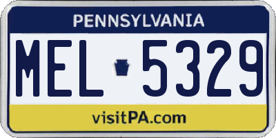 PA license plate MEL5329
