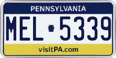 PA license plate MEL5339