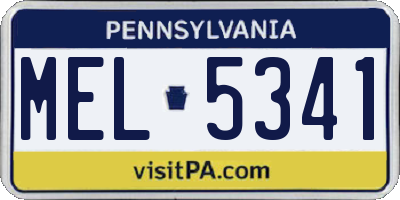 PA license plate MEL5341