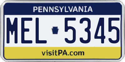 PA license plate MEL5345