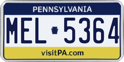 PA license plate MEL5364