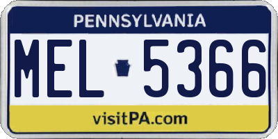 PA license plate MEL5366