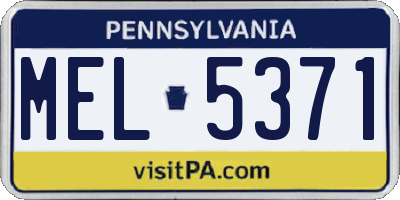 PA license plate MEL5371