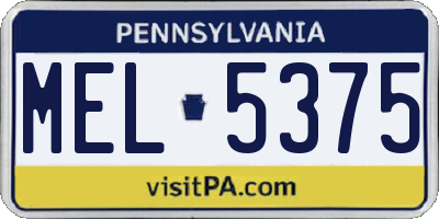 PA license plate MEL5375