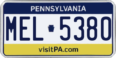 PA license plate MEL5380