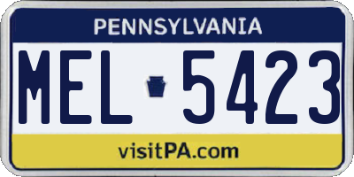 PA license plate MEL5423