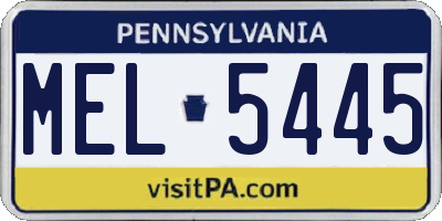 PA license plate MEL5445