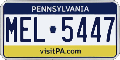 PA license plate MEL5447