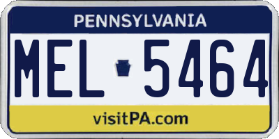PA license plate MEL5464