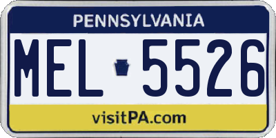 PA license plate MEL5526