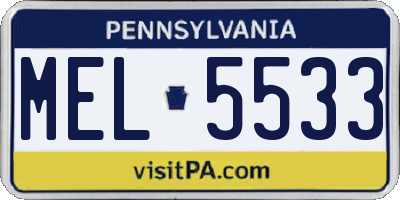 PA license plate MEL5533