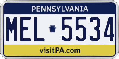 PA license plate MEL5534