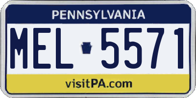PA license plate MEL5571