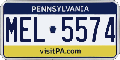 PA license plate MEL5574