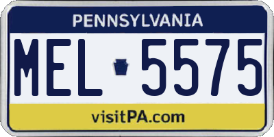 PA license plate MEL5575