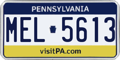 PA license plate MEL5613