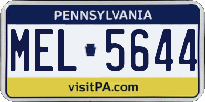 PA license plate MEL5644