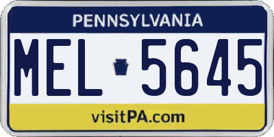 PA license plate MEL5645
