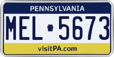 PA license plate MEL5673