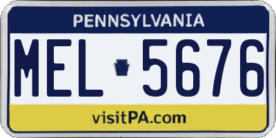 PA license plate MEL5676