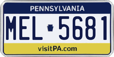 PA license plate MEL5681