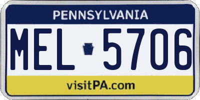 PA license plate MEL5706