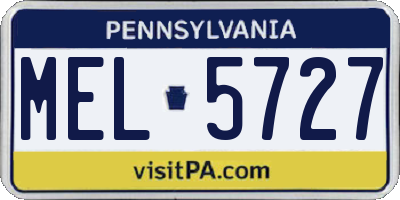 PA license plate MEL5727
