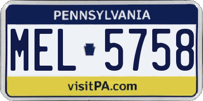 PA license plate MEL5758