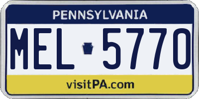 PA license plate MEL5770